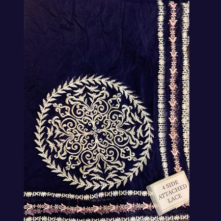 Zainab Fawad (Zuri) Luxury Embroidered Organza 3-Piece Suit Handwork & Stone Embellished with Satin Trouser
