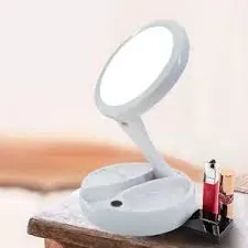Portable LED Makeup Mirror with Light – 10X Magnification, Compact Travel Vanity Mirror