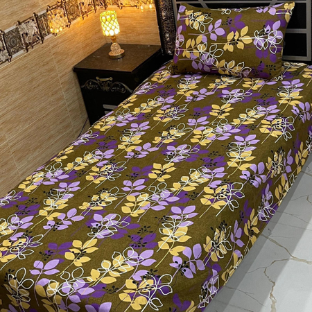 Premium 4Pc Crystal Cotton Single Bed Sheet Set – Soft, Durable & Washable