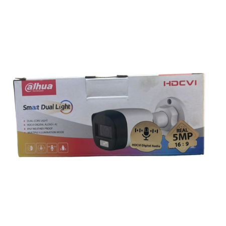 "Dahua Smart Dual-Light 5MP Camera | Color Night Vision & Audio | DH-HAC-HFW1500CLP-iL"