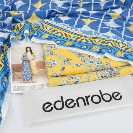 EDENROBE 2025 Exclusive Digital Printed Lawn Collection with Voil Dupatta and Matching Trouser – Guaranteed Quality.
