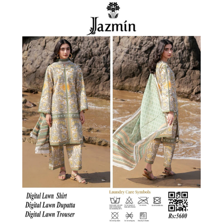 GREEN ALLOVER LAWN COLLECTION 2025 | Luxury Digital Printed 3PC Lawn Suit | 90/70 Premium Lawn with Lawn Dupatta