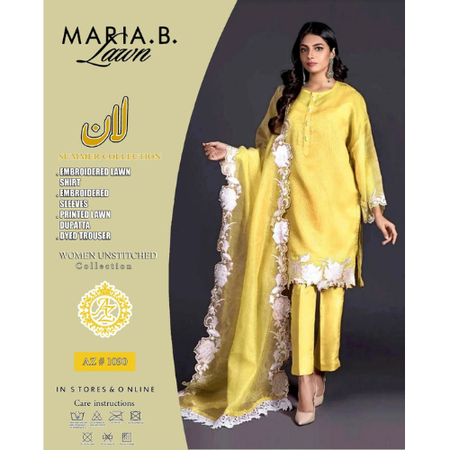 Maria.B 3-Piece Summer Lawn Suit – Code 7083 | Airjet Lawn with Embroidery and Organza Cutwork Dupatta