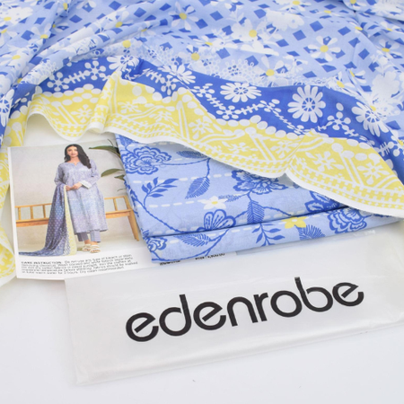 EDENROBE 2025 Premium Digital Printed Lawn 3 Piece Collection – 100% Original, Guaranteed Fabric & Colour