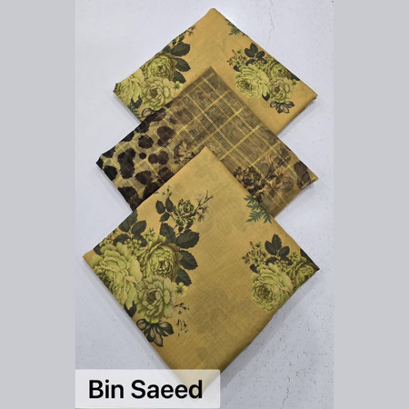 Bin Saeed Lawn 2025 | Premium Printed 3-Piece Suit with Diamond Dupatta – Elegant Summer Collection