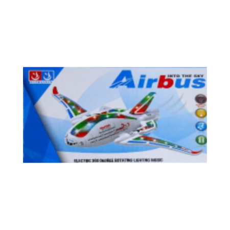 Airbus Into The Sky Electric 360° Rotating Bump & Go Action Toy Plane with Lights & Music
