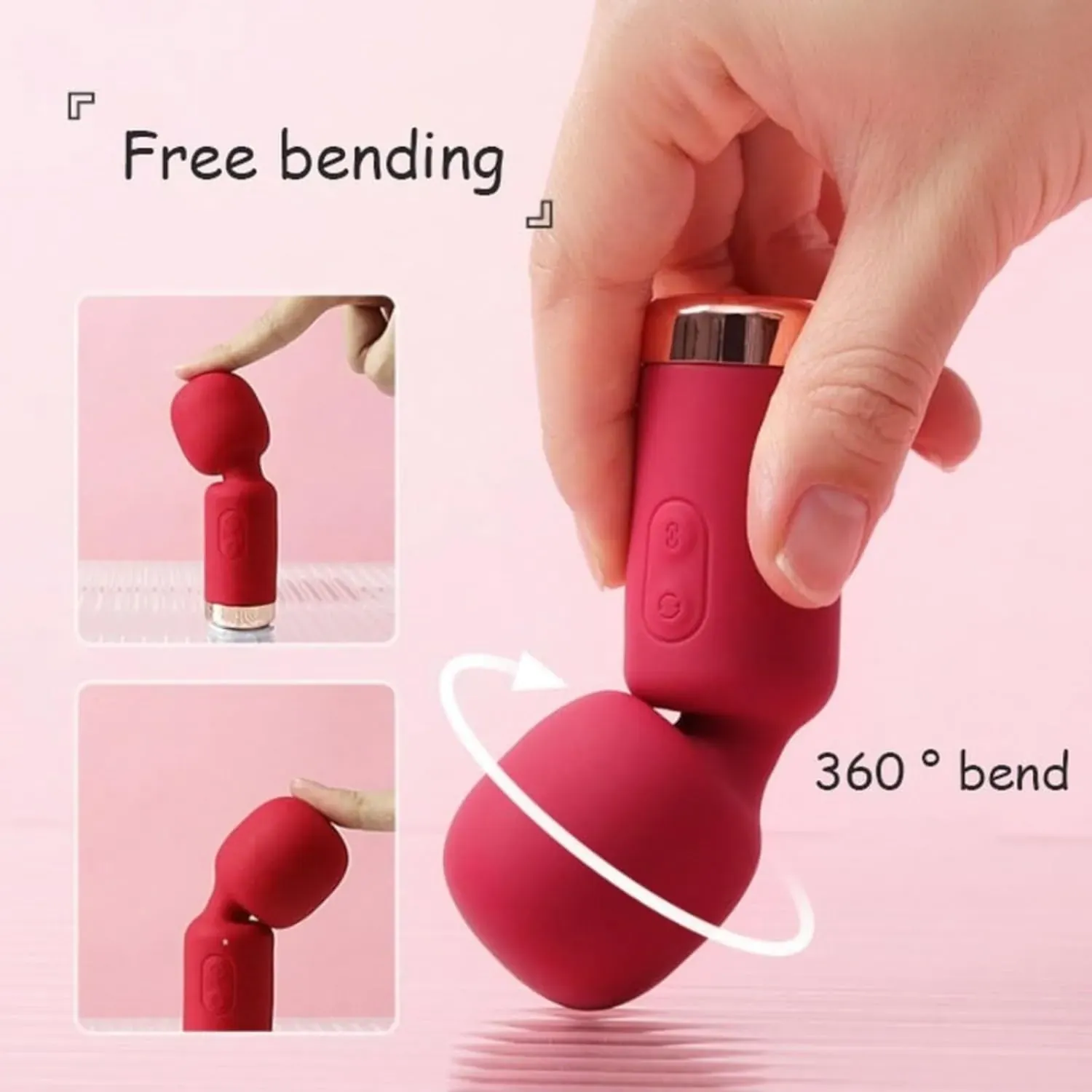 Silicone Mini Portable Massager – Premium-Quality, Rechargeable Handheld Vibration Wand