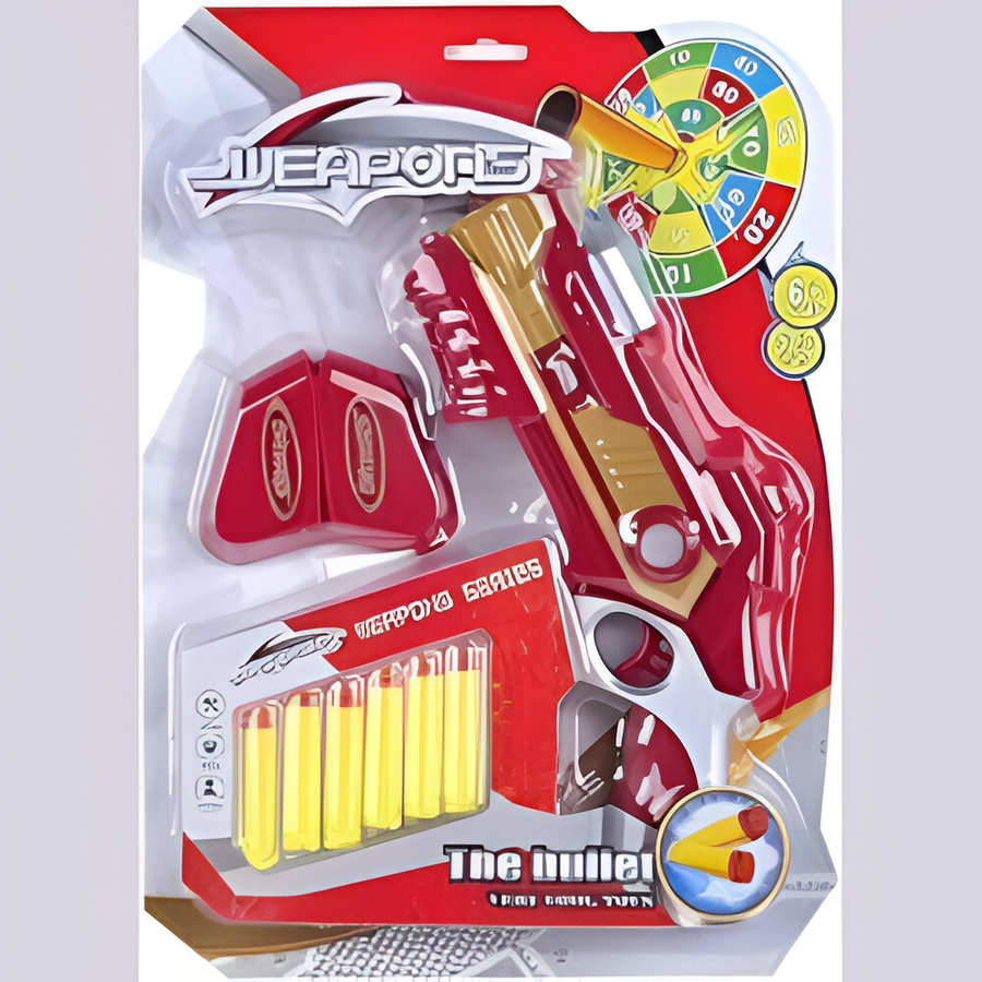Soft Bullet Toy Gun Set with Target & Darts – Kids Foam Blaster Shooting Game