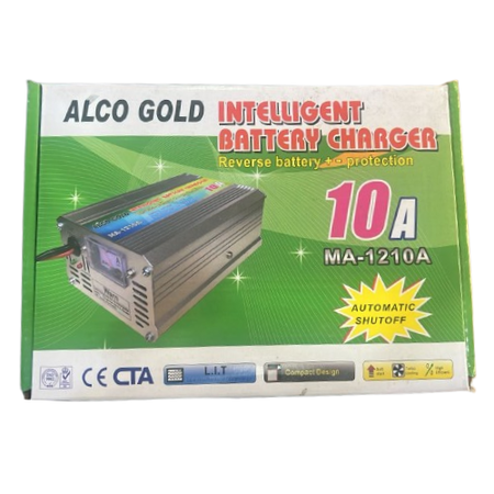 Alco Gold 10A Battery Charger Metal Body with Digital Display for Efficient Charging