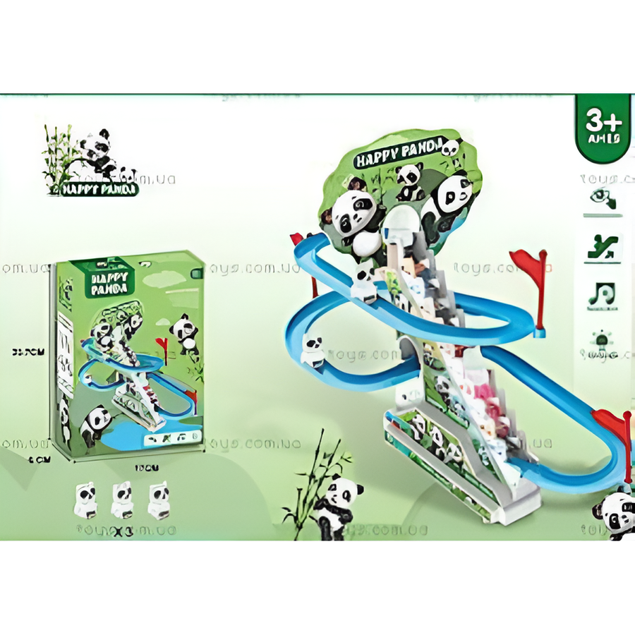 Happy Panda Slide Track Toy for Kids – Musical Light-Up Climbing Panda Ramp with Automatic Movement and Colorful Track – Fun Educational Toy for Toddlers.