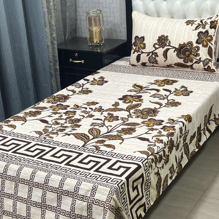 Stylish & Comfortable – 4Pc Single Bed Sheet Set in Crystal Cotton