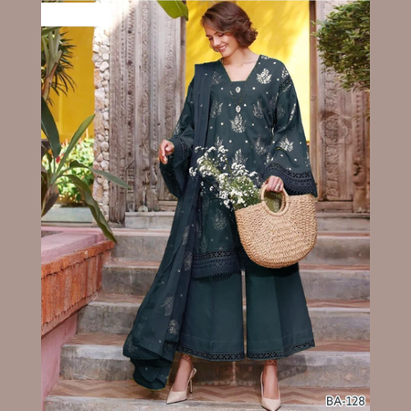 Luxury Embroidered Lawn 3PC Suit with Neck & Daman Patch – Charizma Summer Collection | Code: BA*861.