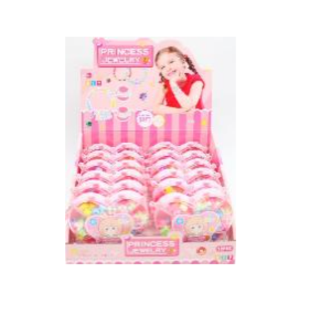 "Princess Jewelry" Assorted Play Set for Girls - Beaded Necklace, Bracelet & Ring Kit
