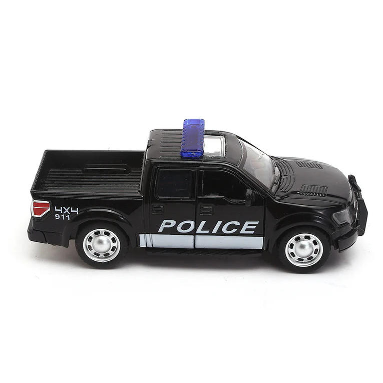 Dynamic 2013 Ford F-150 SVT Raptor SuperCrew Diecast Toy Truck 2-Pack - Black Police & Red Fire/Rescue Models for Play & Collection
