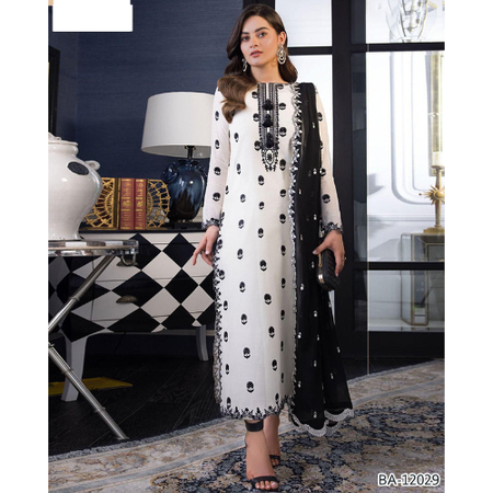 Luxury Embroidered Lawn 3PC Suit with Neck & Daman Patch – Charizma Summer Collection | Code: BA*861.