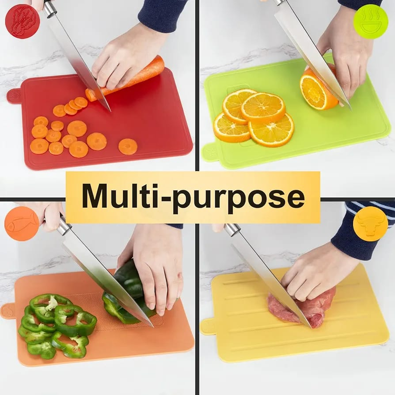 Hunnycook 3PCS Colour Coded Chopping Boards Set – Durable, Scratch-Resistant, Anti-Slip & Dishwasher Safe