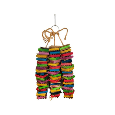 Colorful Parrot Chew Toy – Hanging Shreddable Bird Toy for Cage Entertainment & Beak Exercise