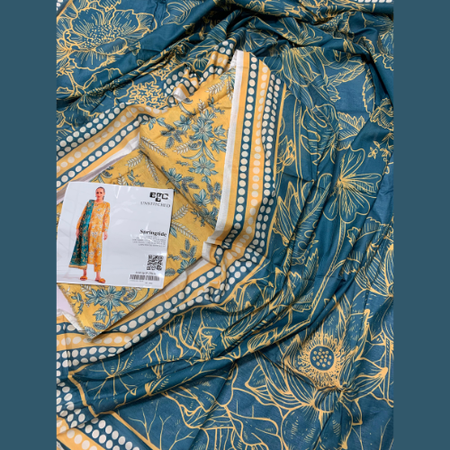 EGO 3 Piece Lawn Collection 2025 – Allover Printed Unstitched Dress
