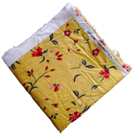 Sapphire Branded Lawn Shirt Fabric – Mustard Floral Design - 3 Meters