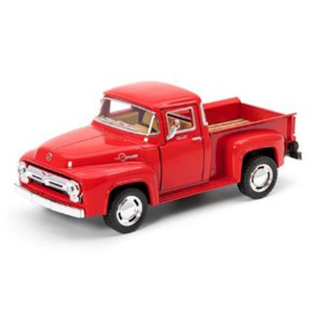 KT 1956 Ford F-100 Pickup Diecast Model Truck 1:32 Scale Vintage Collectible with Openable Doors and Pullback Action