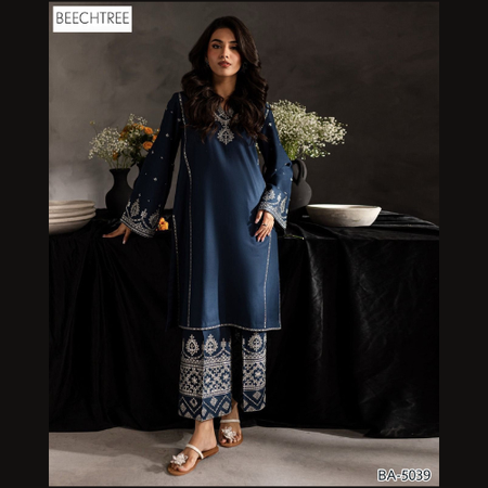 Stylish Full Embroidered Lawn Dress with Digital Print Dupatta & Patch Trouser – 3PC Unstitched Collection 2025.