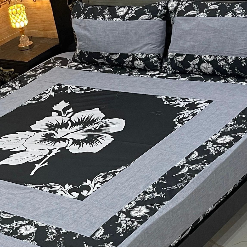 Luxurious Digital Gold Panel Bedsheet – Elegant & Unique Design 003