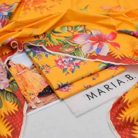 Maria.B Mprints Summer 2025 Original 3-Piece Printed Lawn Suit Airjet Quality & Digital Print