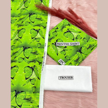 White & Green Bonanza Lawn Printed Collection Premium 2 Piece Unstitched Lawn Suit for Women Fresh Summer Style 2025