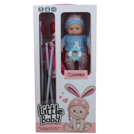 Little Baby Doll with Stroller – Realistic Playset for Kids