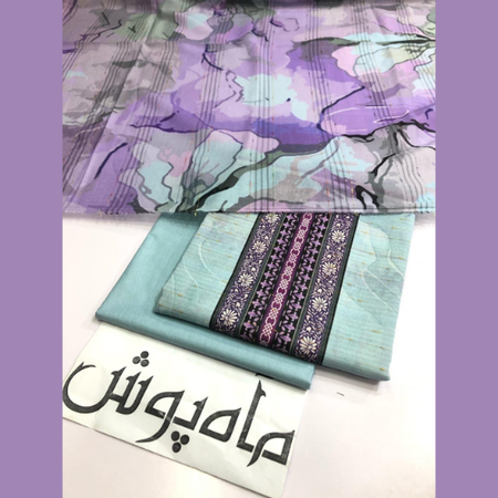 Graceful Unstitched Lawn Suit 3PC – A Signature Look from MAHPOSH.
