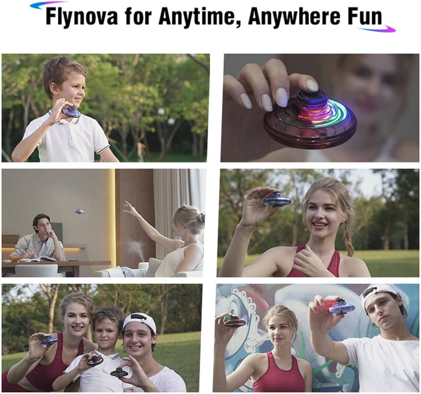 LED Flying Spinner Toy: Intelligent Slalom Dark Night UFO