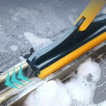 2-in-1 Adjustable V-Shaped Scrub Brush for Floors & Tiles