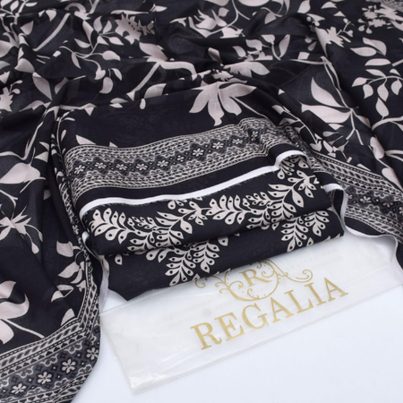 REGALIA Stylish Printed 3PC Lawn Suit – Premium Voil Dupatta & Matching Trouser – Summer Collection 2025