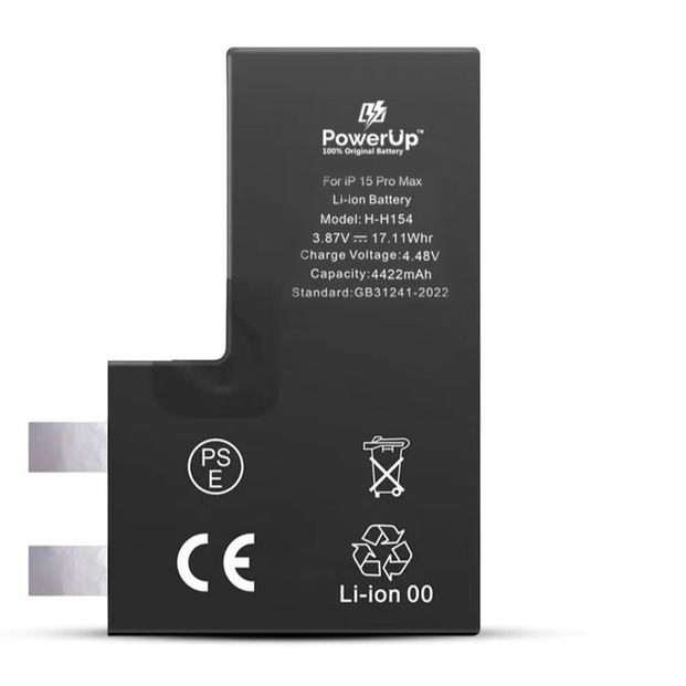 PowerUp Battery for iPhone 15 Pro Max (4441mAh) - Original & Fast Charge