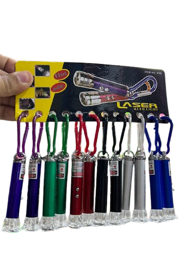 12pcs Laser Pointer Keychain Set - 3 in 1 LED Light Keyring