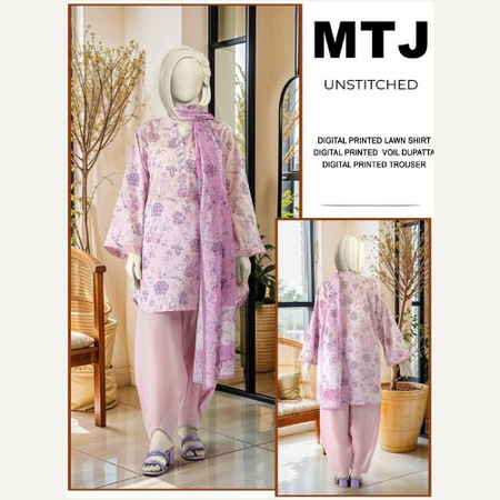 MTJ Airjet Quality Lawn – 3PC Digital Print Set | Summer Vol 1