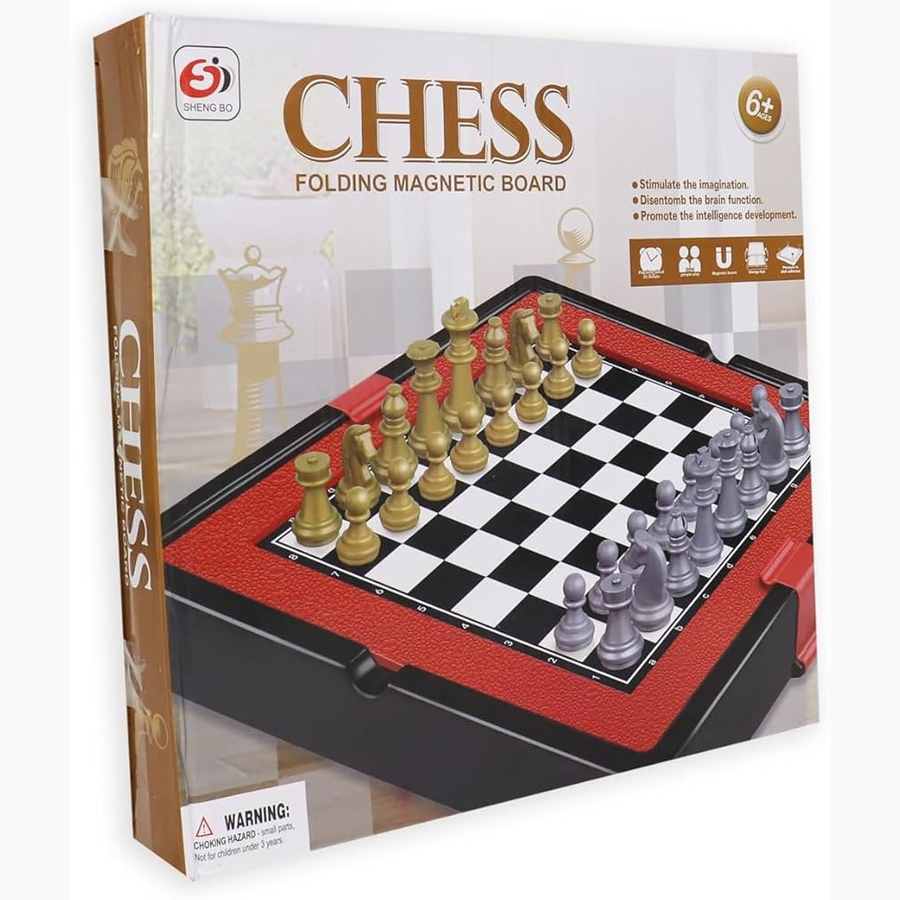 Chess: Folding Magnetic Board Game - Portable Strategy for Ages 3+