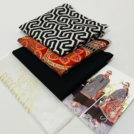 Regalia Lawn 3 Piece Unstitched Suit – Digital Printed Shirt, Trouser & Lawn Dupatta | Original Summer Collection 2025