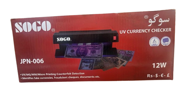 SOGO UV Currency Checker Machine Double Rod 12v JPN006,Money Checker Machine
