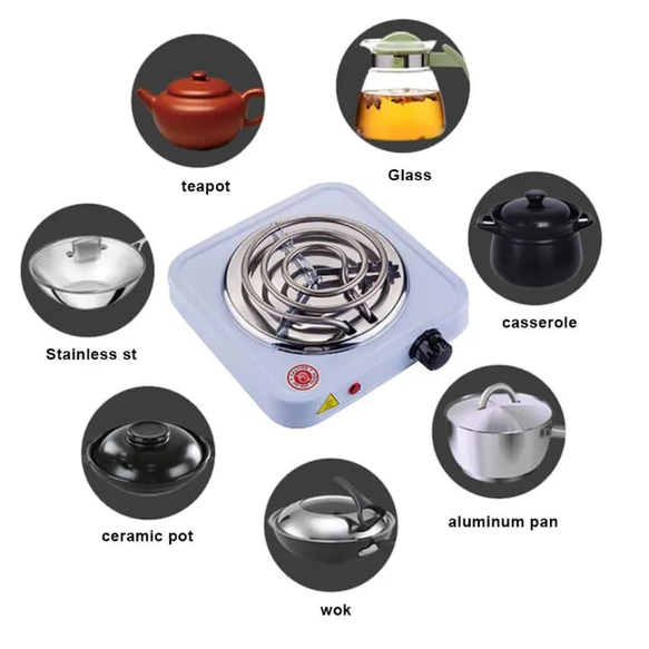 Safe and Easy-to-Use Electric Single Burner Hot Plate with Overheat Protection