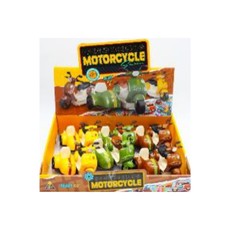 Classic Scooter & Sidecar Miniature Vehicle Set with Friction Power for Children
