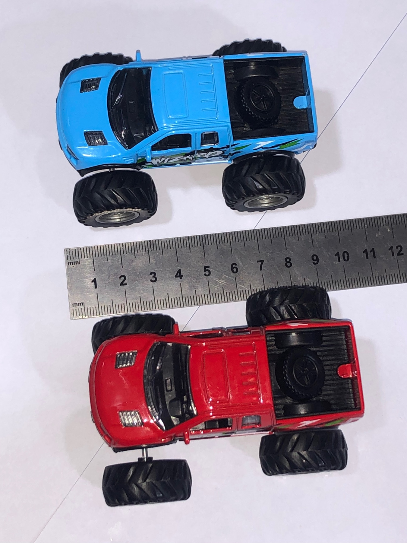 Collectible Mini Monster Truck Display Box - Friction Powered Pullback Action Trucks
