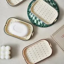 Split Type Double Layer Soap Dish – Water Draining Soap Tray for Bathroom or Kitchen Sink