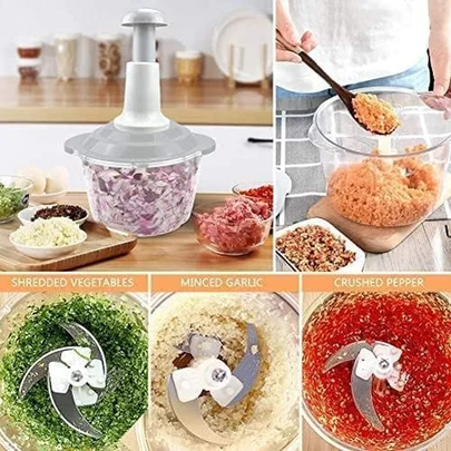 Multi-Function Hand Press Food Chopper with Dryer