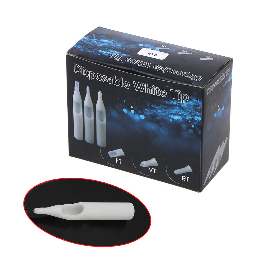 Premium Disposable White Tattoo Tips – Sterile & High-Quality Tattoo Accessories