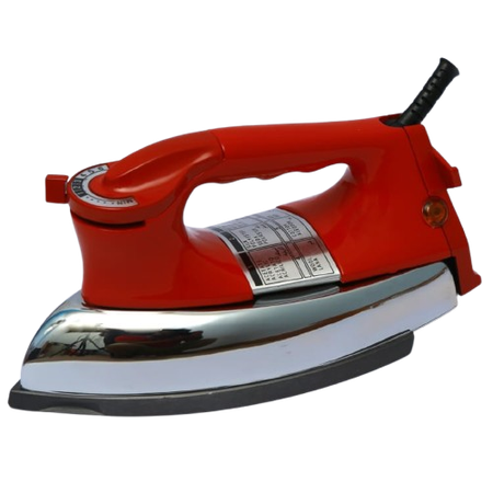 Heavy Dry Iron – 1200W Fast Heating with Non-Stick Soleplate, Durable & Stylish Red Finish Moxto MDI-100