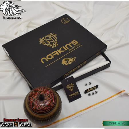 Narkin His Highness Premium 4Meter Wash & Wear Fabric with Box Packing & Accessories