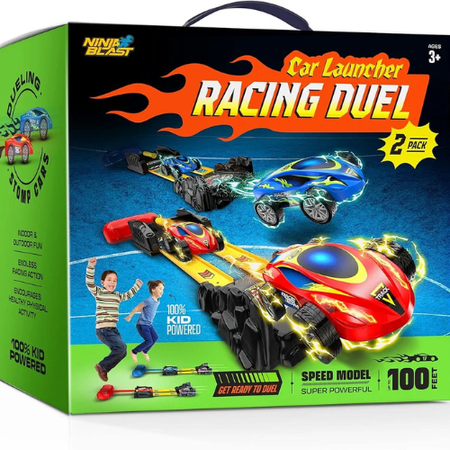 Track Race Champion Car Launcher Set – High-Speed Dual Track Racing Toy with Loop, Launcher & Mini Cars for Kids.