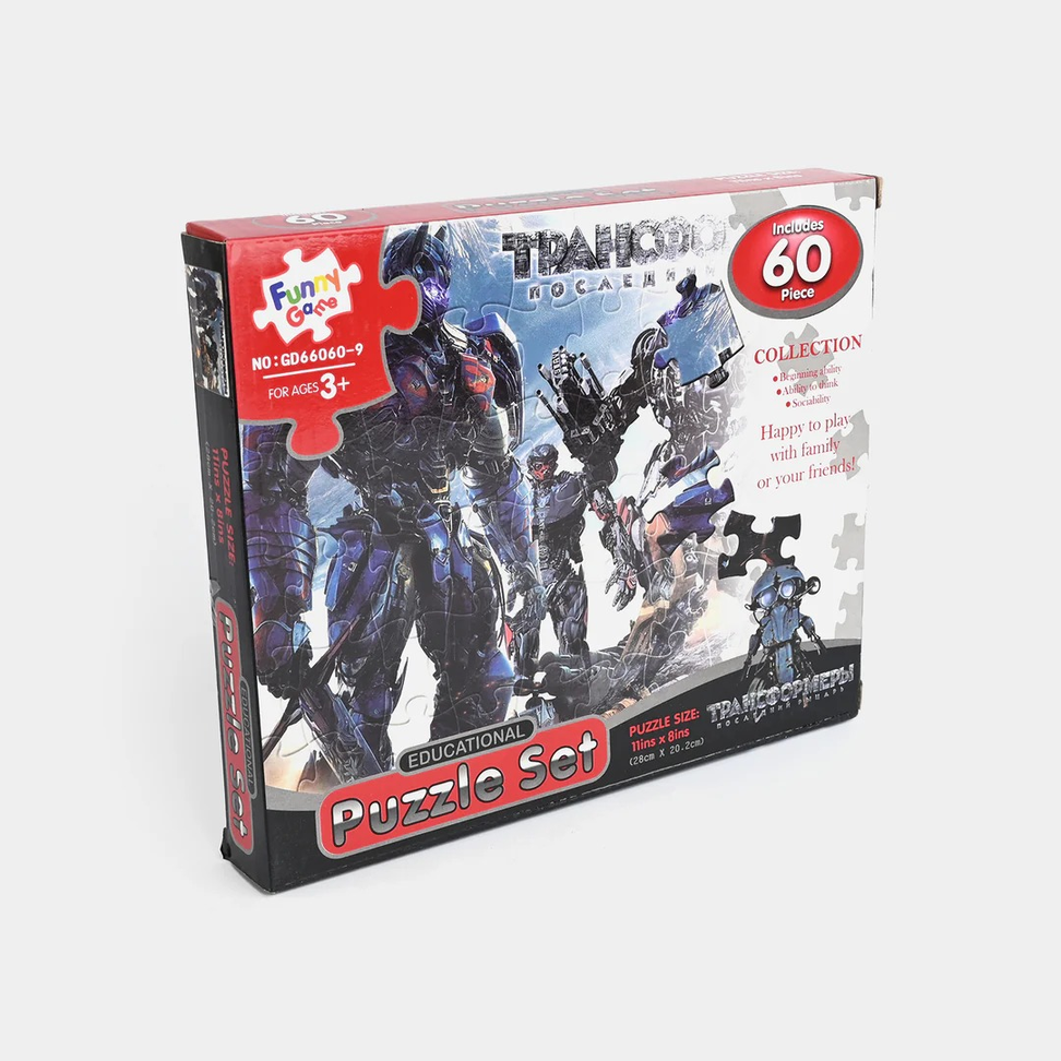 Transformers Robots in Disguise Educational Jigsaw Puzzle Set for Kids - 60 Piece Collection