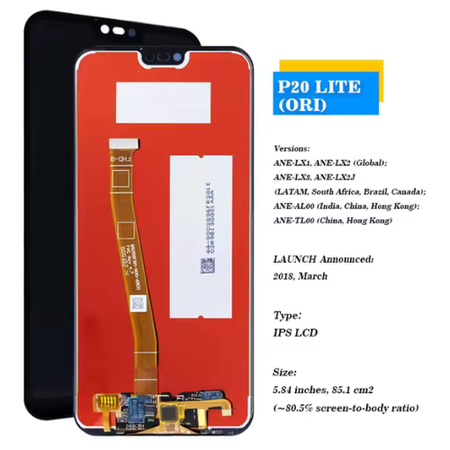 Huawei P20 Lite LCD Panel Black – High-Quality Replacement Display